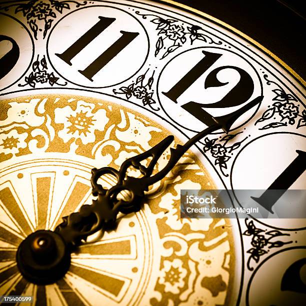 Its Twelve Decorated Old Clock Stock Photo - Download Image Now - 12 O'Clock, 18th Century Style, 19th Century Style