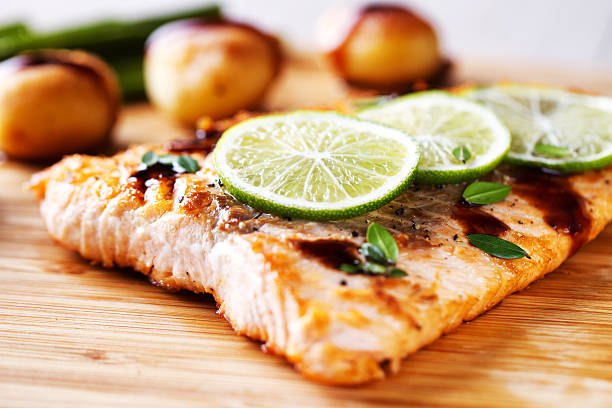 istock Fillet of salmon with vegetables. 175400866
