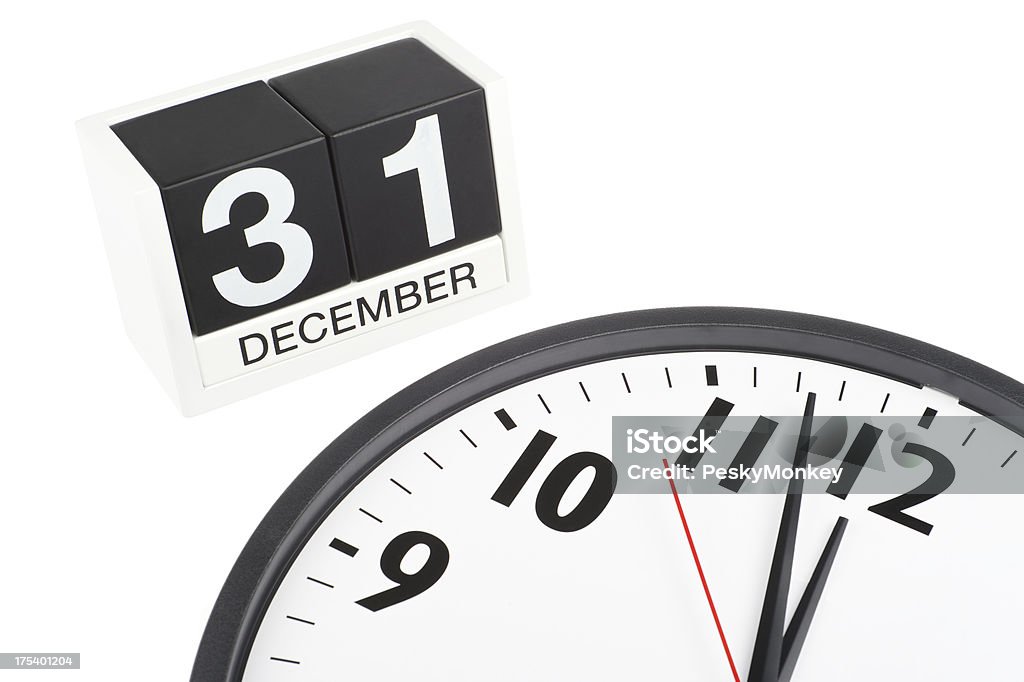 Contagens de relógio até 31 de Dezembro de véspera de ano novo Meia-noite - Royalty-free 12 Horas Foto de stock