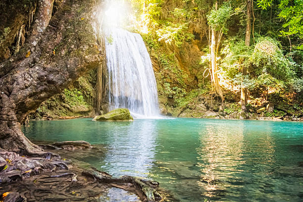 erawan wodospad-tajlandia - travel travel locations nature erawan zdjęcia i obrazy z banku zdjęć