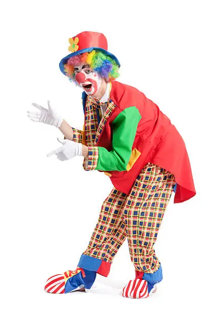 Clown isolated on white background. Adobe RGB