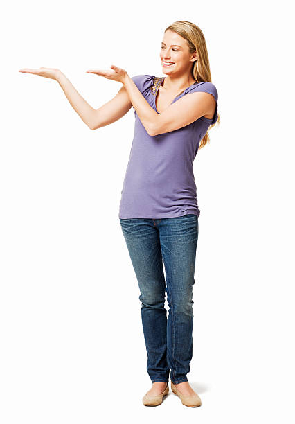 istock Woman Pretending to Present - Isolated 175402906