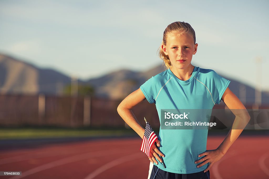 Молодой Американский бегуна - Стоковые фото 8-9 лет роялти-фри