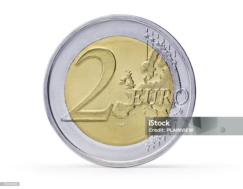 Two Euro coin (+clipping path) A Two Euro coin isolated on white background Two Euro Coin Stock Photo