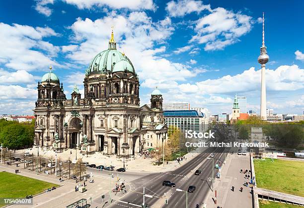 Cathedral And Tv Tower In Berlin Stock Photo - Download Image Now - Architectural Dome, Architecture, Berlin