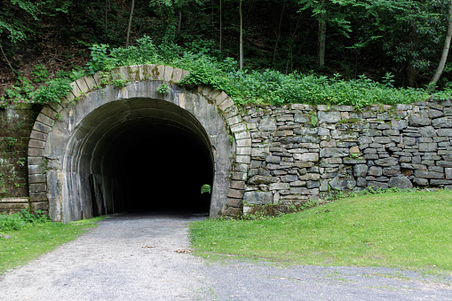 One of the first tunnels to take trains through the mountains on the Allegheny Portage Railway in Pennsylvania