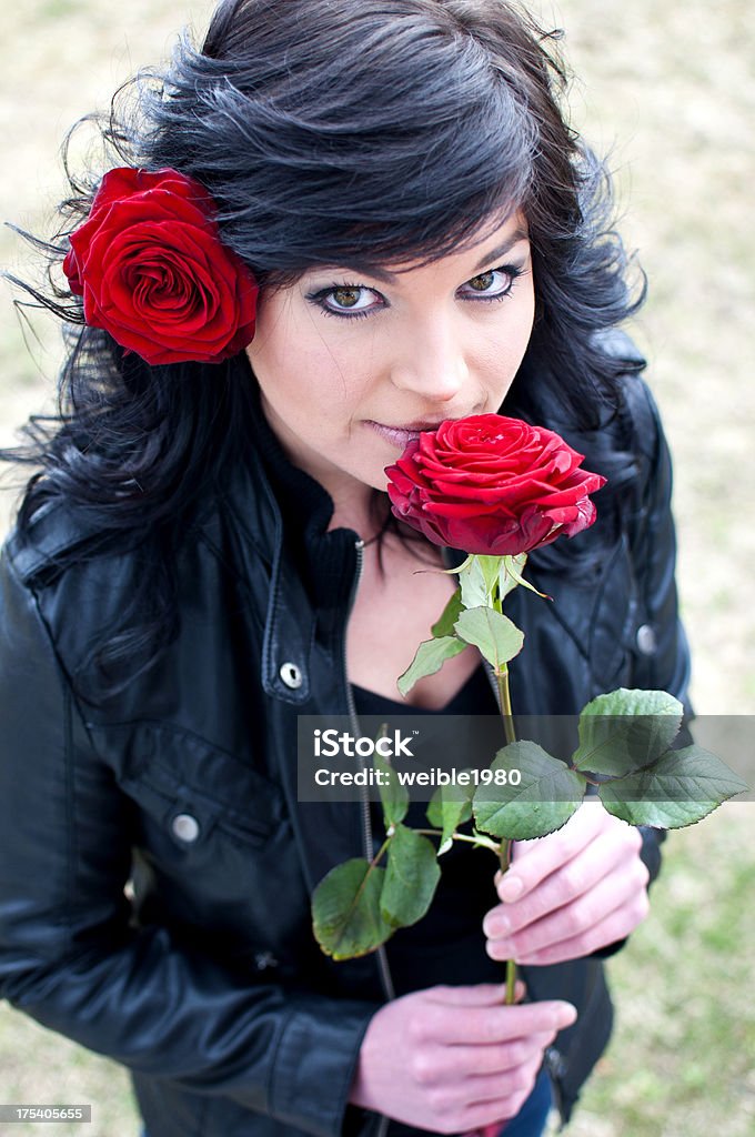 Frau mit Rosen - Lizenzfrei Alternative Behandlungsmethode Stock-Foto