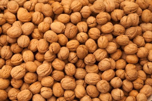 Background of walnuts texture.