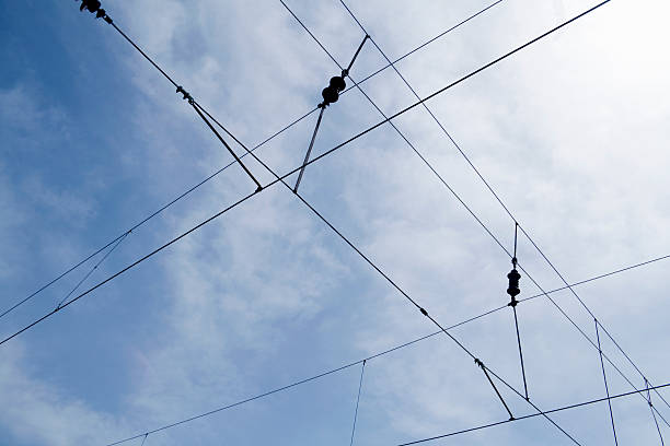 istock Power and transportation lines on street 175405895