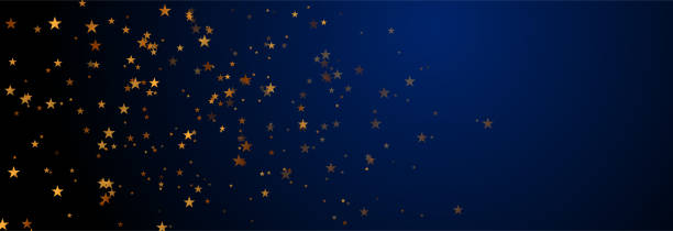 Dark blue abstract background with golden stars Dark blue abstract background with golden stars. Retro vector banner design bronze glitter stock illustrations