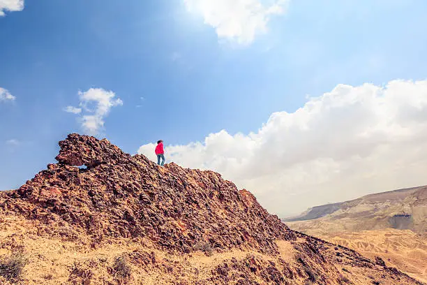 "Sunlight over beautiful desert mountain in the holyland, desert Negev, Israel"