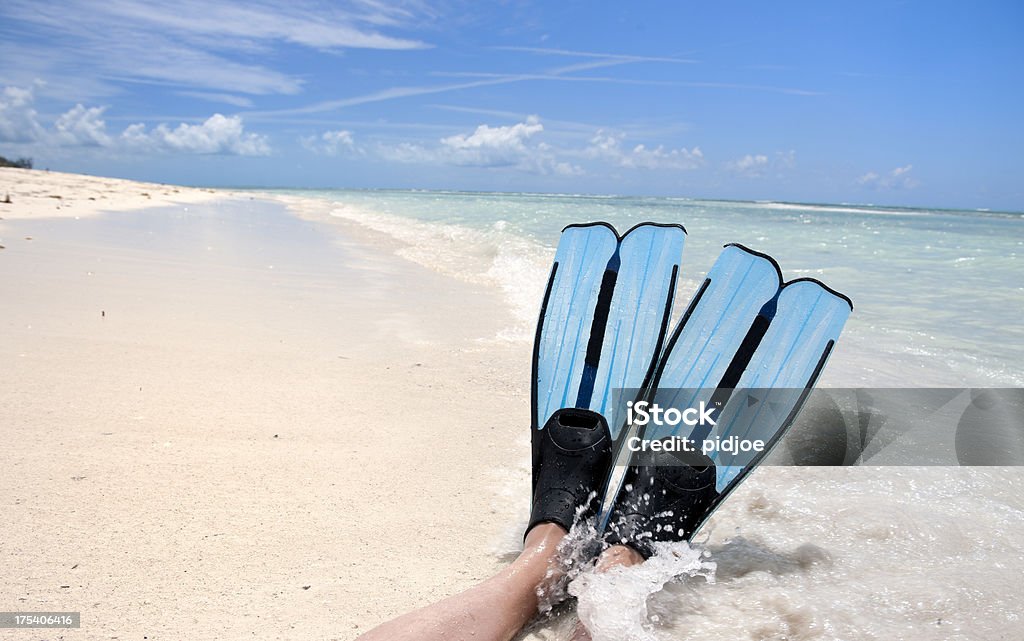 Buceo flippers en playa tropical - Foto de stock de Actividades recreativas libre de derechos