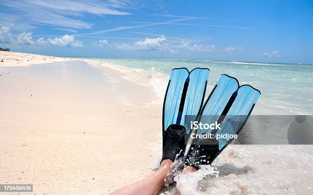 Buceo Flippers En Playa Tropical Foto de stock y más banco de imágenes de Actividades recreativas - Actividades recreativas, Agua, Aire libre