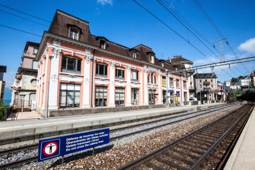 Montreux Railway Station in Switzerland