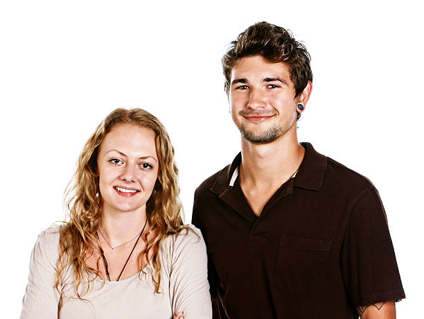 istock Handsome and happy young couple smiling together 175407200