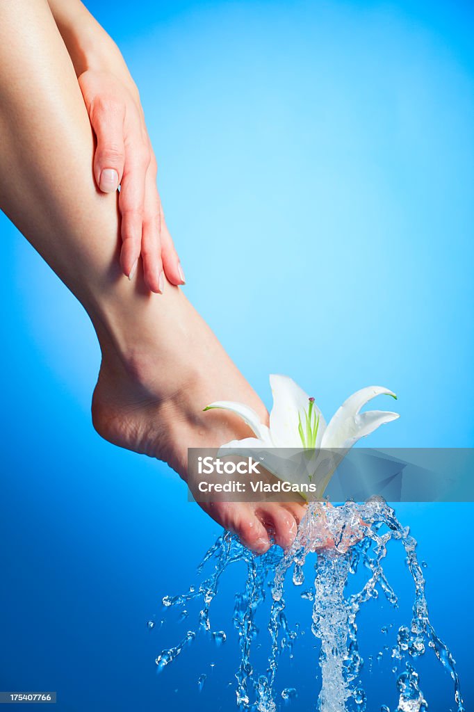 Gambe e Giglio bianco - Foto stock royalty-free di Acqua