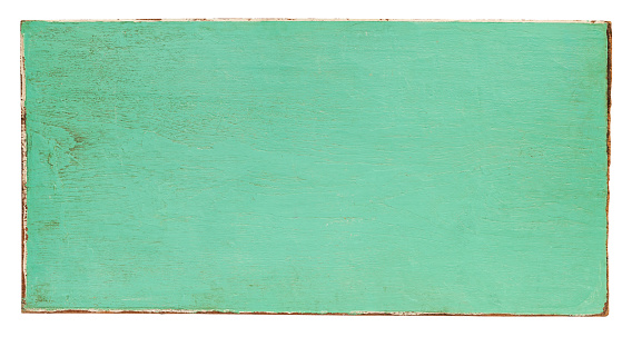 Old turquoise wooden panel background. Composite image. Isolated on white. Clipping path included.