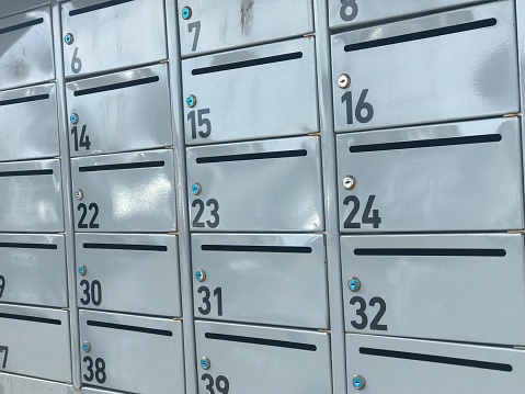 numbered metal post box cabinet