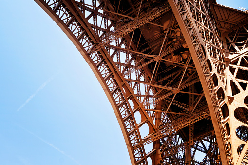 Eiffel Tower detail seen from beneath