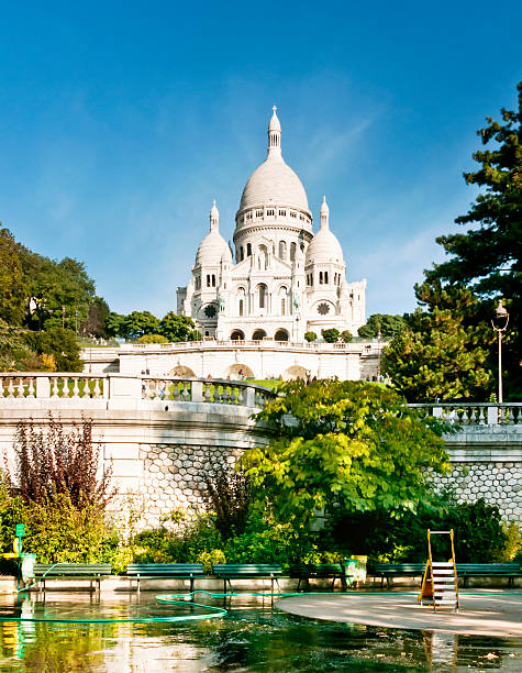 sacré-cœur de montmartre à paris - basilique du sacré coeur photos et images de collection