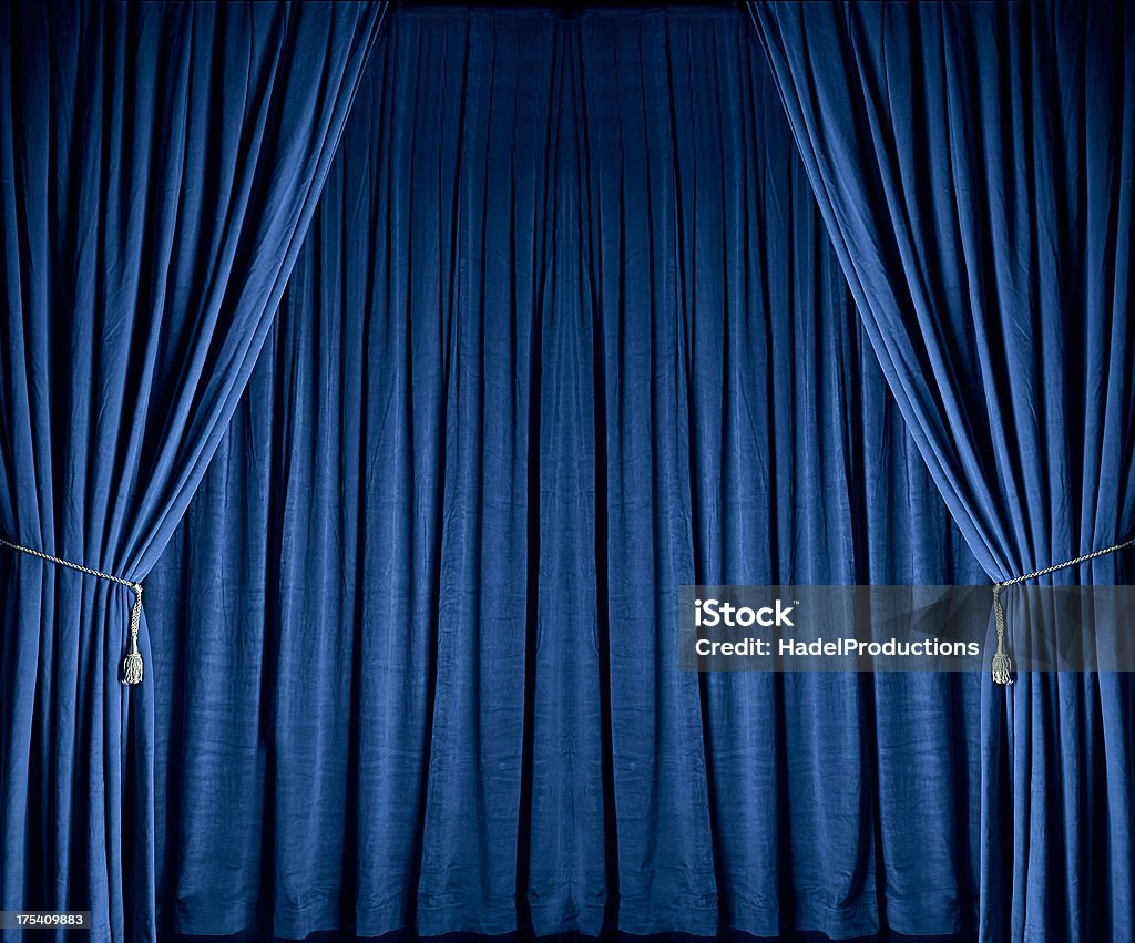 Blue Theater Vorhänge - Lizenzfrei Vorhang Stock-Foto