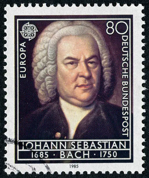 "Cancelled Stamp From Germany Featuring The Composer, Johann Sebastian Bach Who Lived From 1685 Until 1750."