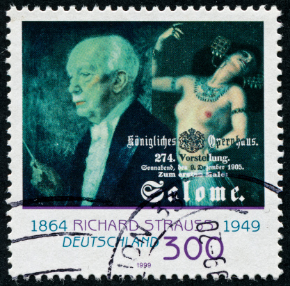 Cancelled Stamp From Germany Featuring Richard Strauss The German Composer.