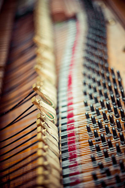 intérieur du piano - blues harp photos et images de collection