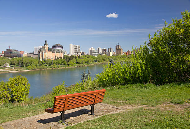 istock Saskatoon Park Bench Lookout in Summer 175411051
