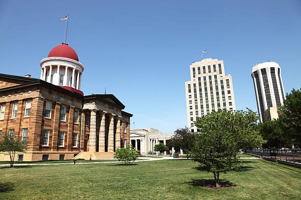 Springfield, Illinios "The Old State Capitol State Historic Site, in Springfield, Illinois, is the fifth capitol building built for the U.S. state of IllinoisMore Springfield images" springfield illinois skyline stock pictures, royalty-free photos & images