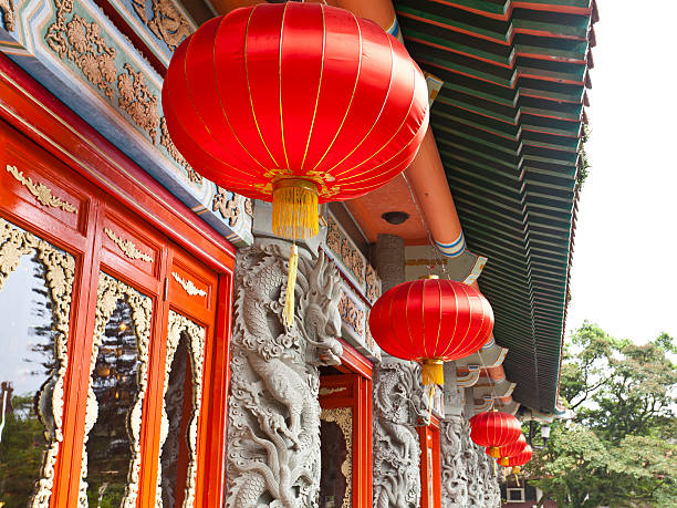 istock Chinese lantern hanging in a temple 175411565