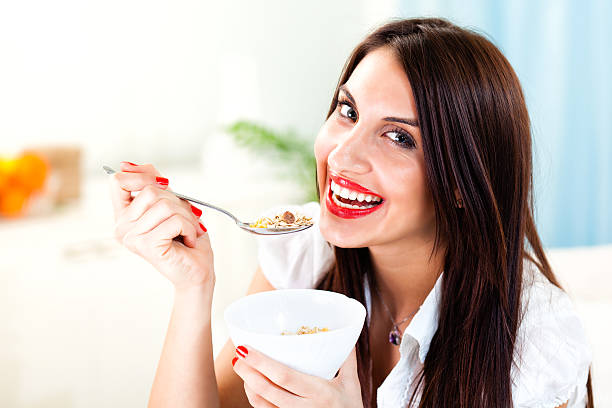 istock Girl eating healthy salad 175411608