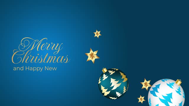 Happy New Year and Merry Christmas 2024 Elegant gold text with and confetti. Realistic animation 4k