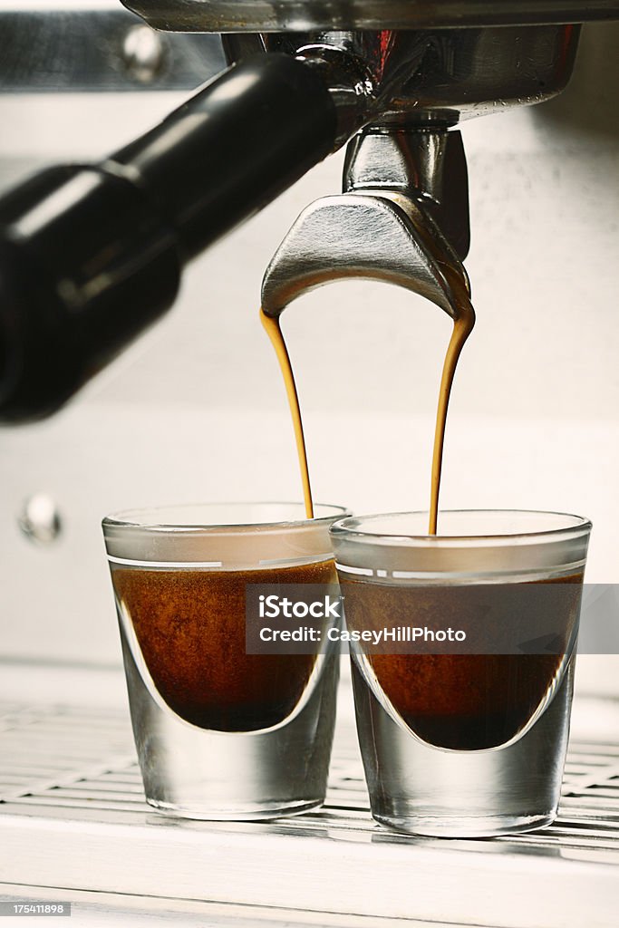 Double Shot Of Espresso Stock Photo - Download Image Now - Espresso, Coffee  - Drink, Shot Glass - iStock