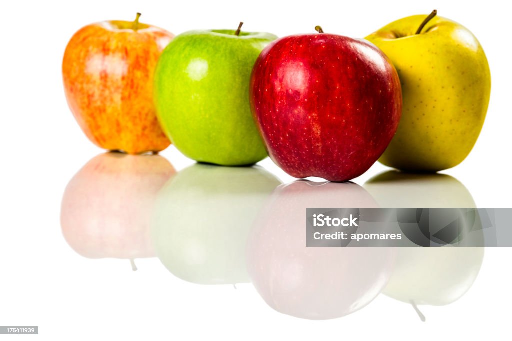 Различные яблоки Изолирован на белом backbround - Стоковые фото Вариация роялти-фри