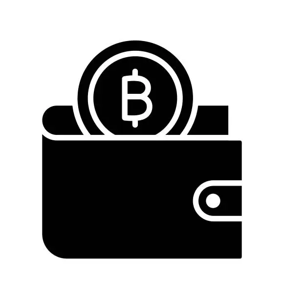 Vector illustration of Bitcoin wallet, wallet, bitcoin, cryptocurrency wallet fully editable vector icons