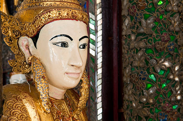 Religious statue at Shwedagon Pagoda in Yangon, Myanmar