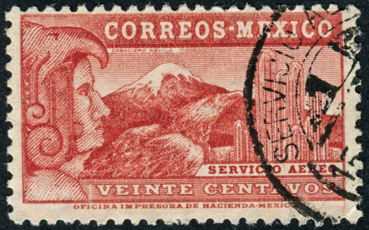 Cancelled Stamp From Mexico Featuring An Indigenous Man.