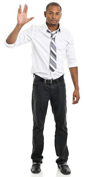 istock Standing Man Gives Vulcan Salute 175413426
