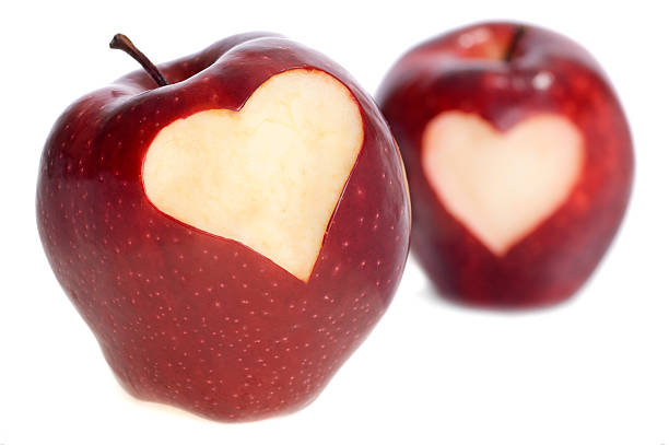 istock Love Apple with heart shape 175413884