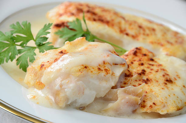 Creamed Finnan Haddie "Scottish creamed smoked haddock, also popular in New England.More images from this series:" lochaber stock pictures, royalty-free photos & images