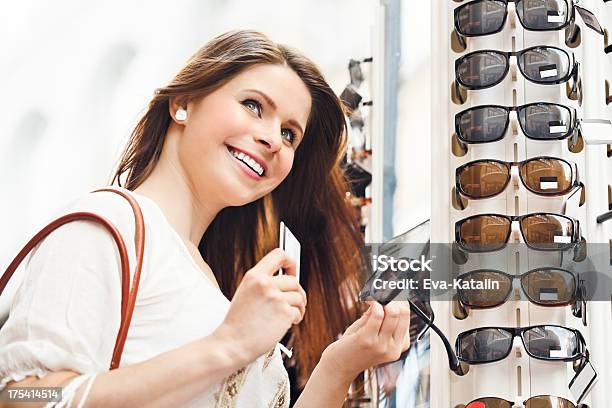 Pretty Woman Shopping Sunglasses Stock Photo - Download Image Now - Shopping, Summer, Sunglasses