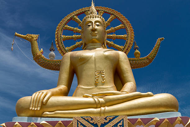 istock golden Big Buddha statue in Thailand 175415765