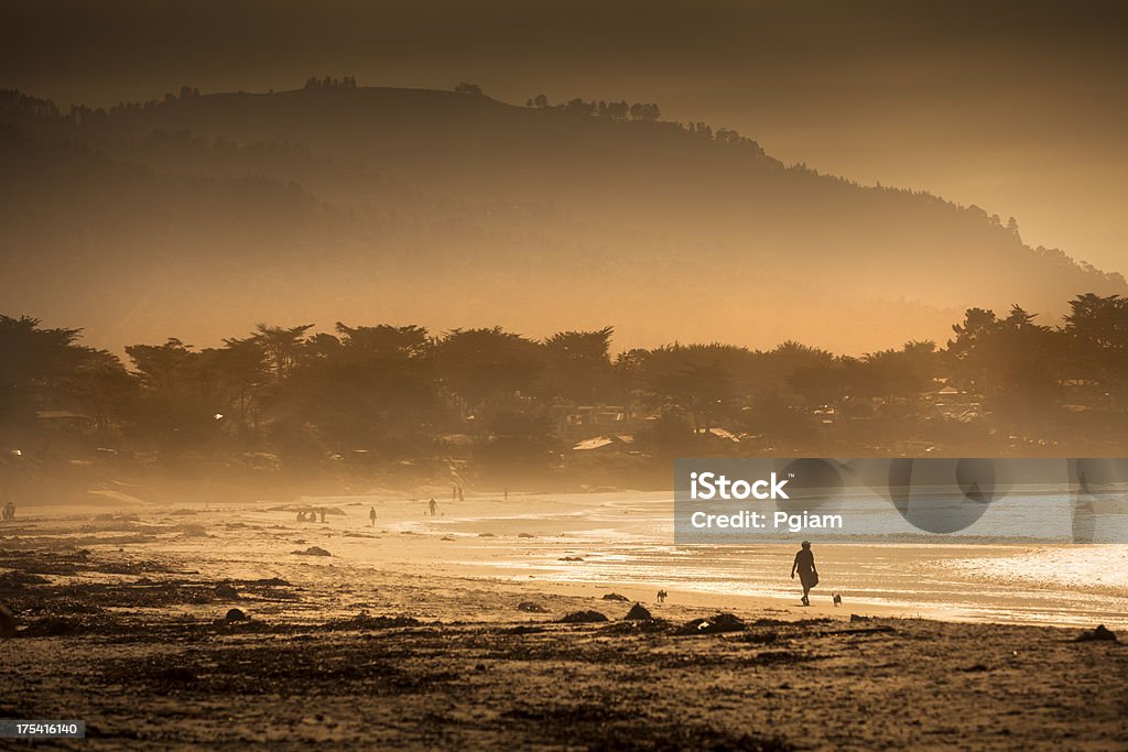 Carmel Beach in Carmel-by-the-Sea Walk on the sand beach by the Pacific Ocean coastline in Carmel California near Monterey Beach Stock Photo