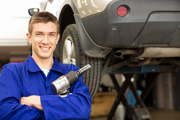 istock Mechanic Holding Pneumatic Wrench 175416402