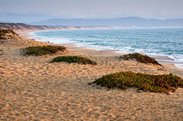 해변의 해질녘까지 몬테레이 베이의, 캘리포니아 스톡 사진