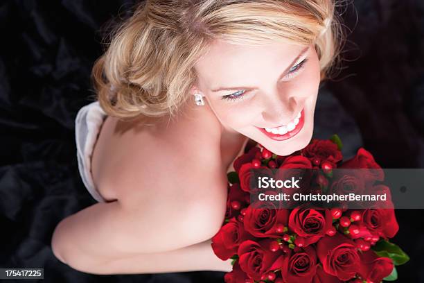 Smiling Bride In Black Dress Stock Photo - Download Image Now - 20-24 Years, Adult, Adults Only