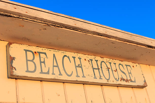 istock wooden beach house sign 175417333