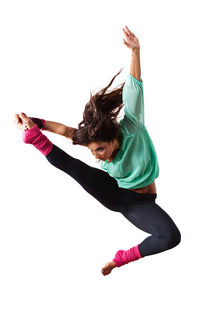bailarina mujer salto - women teenage girls jumping dancing fotografías e imágenes de stock