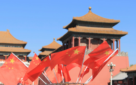 Chinese Flag in forbidden city